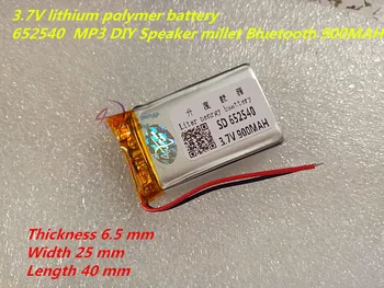 3,7 В литиево-полимерна батерия 652540 MP3 САМ Говорител Просо Bluetooth 900 ма